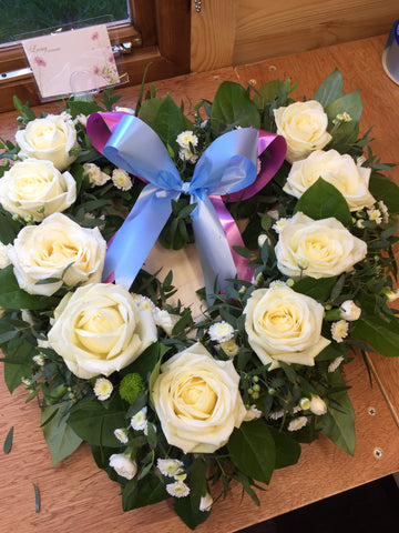 Heart Rose Wreath Cream