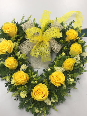Heart Rose Wreath Yellow