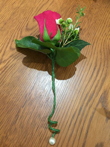 Single Red Rose Buttonhole